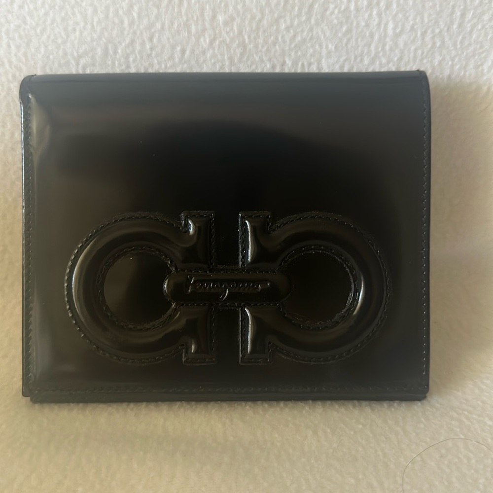 Salvatore Ferragamo Black Patent Wallet